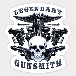 Legendary Gunsmith Skull Logo Military gift Sticker